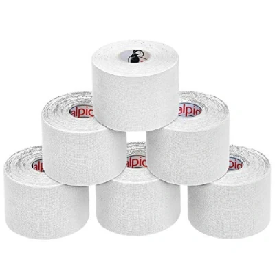 Image de ALPIDEX Ruban Adhésif de Kinésiologie 5 m x 5,0 cm Diverse Couleurs 1/3/ 6/12 rouleaux E Book Exemples D&#039;application Bandes Kinesiology Tape, Couleur:blanc, Quantité:6