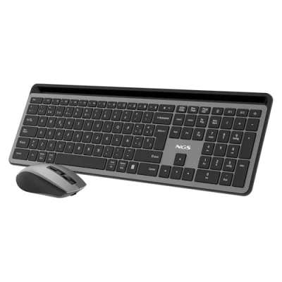 Image de KIT NGS ECLIPSE : CLAVIER et MOUSE MULTI MODE SILENCIEUX (2.4GHz, BT1 BT2) RECHARGEABLE AVEC 12 TOUCHES MEDIA. PPP