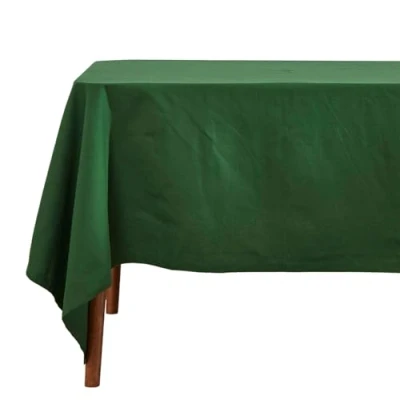 Image de HOMESCAPES Nappe de Table rectangulaire, Linge en Coton uni Vert 137 x 229 cm