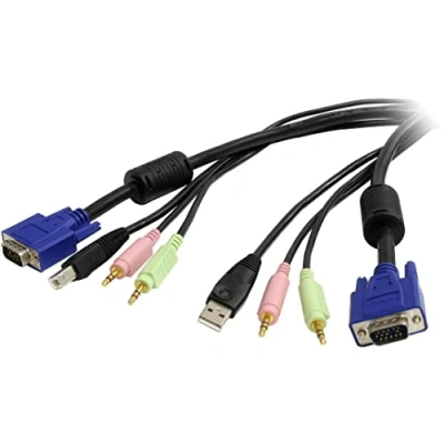 Image de StarTech.com Câble pour switch KVM VGA avec USB, audio stéréo et microphone 3,5 mm 1,80 m (USBVGA4N1A6)