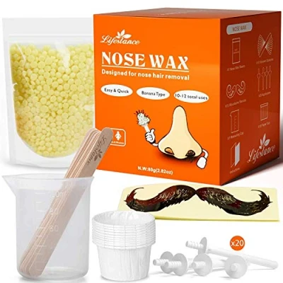 Image de Lifestance Kit de Cire Nez Pour Homme d&#039;épilation du à la avec 80g Sûre, Rapide, Indolore le Kit（15 20 fois l&#039;utilisation）
