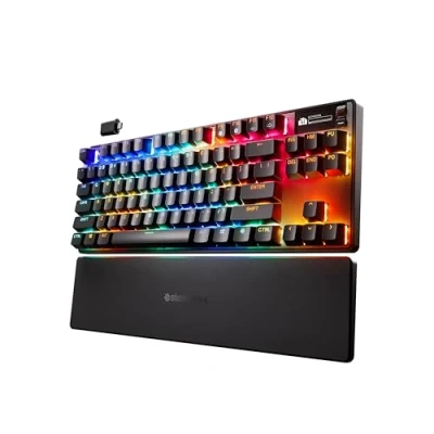 Image de SteelSeries Apex Pro TKL Wireless Gen 3 Clavier HyperMagnetic Gaming Switches OmniPoint 3.0 Actionnement Ajustable Déclenchement Rapide Toucher Rapide/SOCD OLED USB C US QWERTY Layout