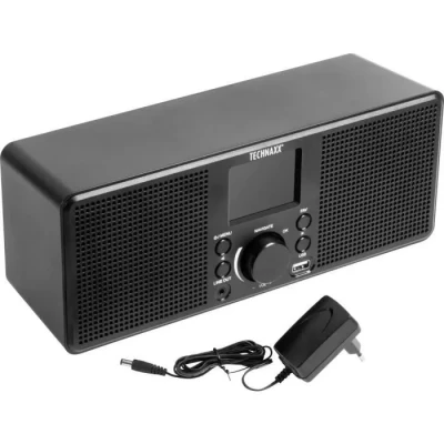 Image de Technaxx Allemagne Station de Radio Internet Son stéréo Portable WiFi 2 Haut parleurs Lecteur multimédia USB AUX Line Out Écran TFT 2,4 Pouces TX 153 Noir