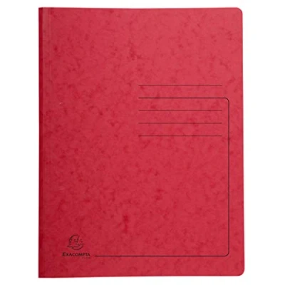 Image de Exacompta Réf. 240225E 1 chemise de classement à ressort en carte lustrée 355 g/m² couverture imprimée certifiée FSC® dimensions 24 x 32 cm pour documents format A4 couleur rouge