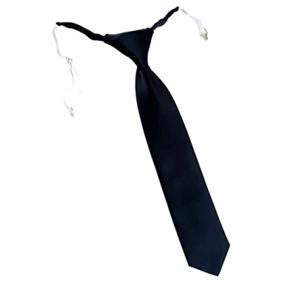 Image de TigerTie Designer Security Cravate de sécurité, en couleur unie, pré nouée avec élastique, Noir , Taille Unique