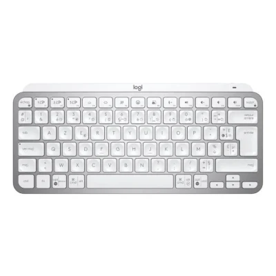 Image de Logitech MX Keys Mini Minimaliste Clavier Sans Fil Illuminé, Compact, Bluetooth, Rétroéclairé, USB C, Compatible Apple macOS, iOS, Windows, Francais AZERTY, Construction métal Gris clair