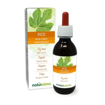 Image de Figuier (Ficus carica) Gemmo dérivé sans alcool à base de bourgeons frais Naturalma Extrait liquide gouttes 120 ml Complément alimentaire Végétalien ou végan