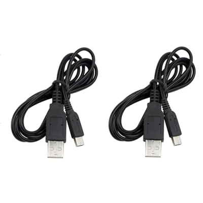 Image de WICAREYO Câble de chargeur pour DSi, Lot 2 cordon d&#039;alimentation USB 1,2 m / 3,9 pieds DSI NDSi XL 3DS N3DS
