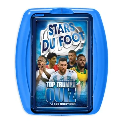 Image de Winning Moves Quiz Star du Foot 500 questions illustrées Jeu de société cartes Format voyage A partir 8 ans 2 à 6 joueurs Version française, Bleu