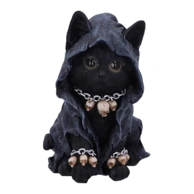 Image de Nemesis Now Feline Figurine de Chat Faucheuse masquée en polyrésine Noir 16 cm