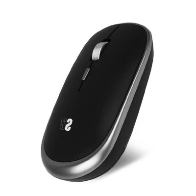 Image de SUBBLIM Mini Souris Optique sans Fil pour PC, Ordinateur Portable, Mac, MacBook, avec 4 Boutons, Roue de défilement métallique, Ultra Mince et Ergonomique, Silencieux, 1600 dpi, Ambidextre (Gris)