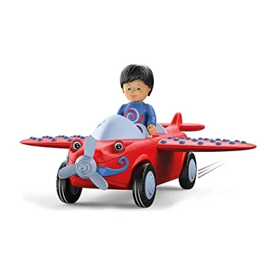 Image de Toddys by siku 0116, Leo Loopy, Avion à 3 Pièces Assemblables avec Son et Lumière, Figurine Mobile incluse, Moteur Traction Propulsion de qualité supérieure, Rouge/Gris, A partir 12 mois