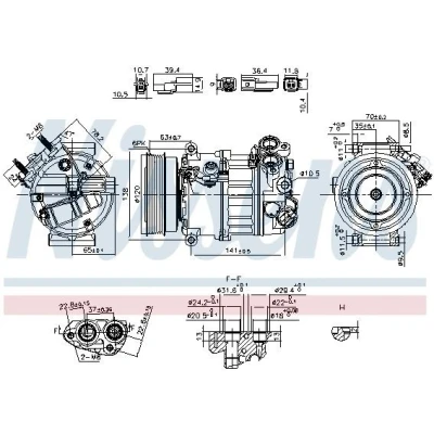 Image de NISSENS 890593 Compresseur De Climatisation PXC16 12 PAG 46 YF 1234yf VOLVO: V60 I, XC60 V70 3