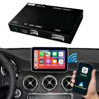 Image de Road Top Décodeur de kit Modification avec Les Fonctions Apple Carplay sans Fil, Android Auto et Lien Miroir adapté aux Voitures Mercedes Benz GLC Classe C V A B W205 W246 W447 2015 2018