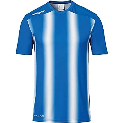 Image de uhlsport Stripe 2.0 Kurzarm Maillot Enfant, Bleu Azur/Blanc, 12 Ans