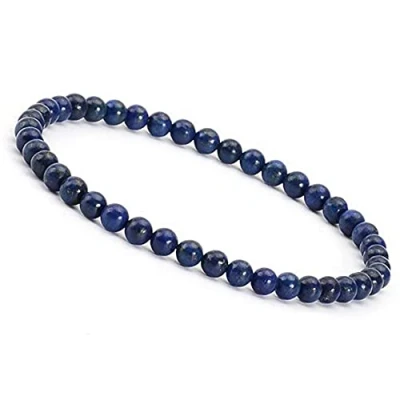 Image de UNIQUE GEMS Bouddha Bracelet de perles Lapis Lazuli 4mm pierre naturelle discret pour la femme extensible 16cm à 18cm