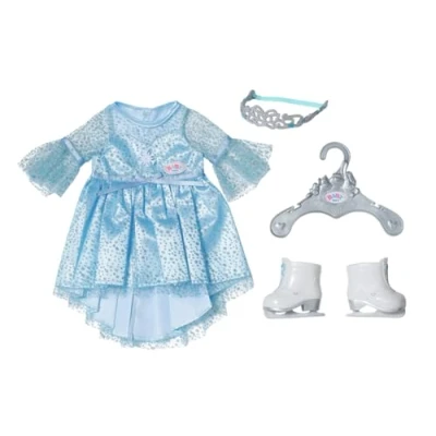 Image de BABY born princesse des glaces 836095 Robe de avec patins à glace et diadème assortis pour poupées 43 cm Convient aux enfants partir 3 ans