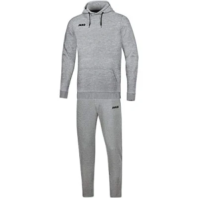 Image de JAKO Ensemble Jogging Base Avec Sweat à Capuche, Mixte, Gris Clair Chiné, XL