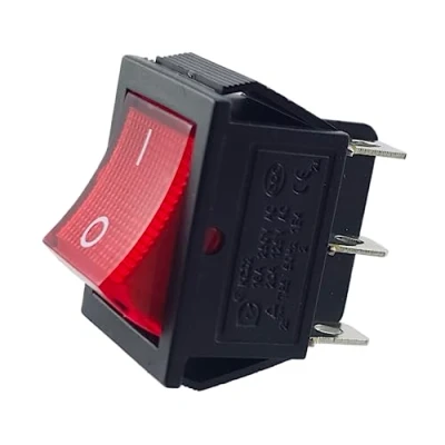 Image de Interrupteur à bascule encastrable, 2 pôles (6 broches), commutateur éclairage, 16 A, 250 V CA, 28,5 x 21,1 mm
