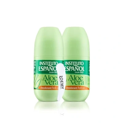 Image de Instituto Español Déodorant roll on Aloe Vera Anti transpirant invisible dry unisexe de Voyage avec protection longue durée sans alcool Set 150ml