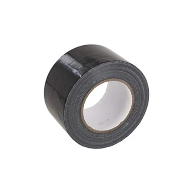 Image de GTSE Ruban adhésif toilé Duct tape Gaffer Noir 75 mm x 50 m 1 rouleau résistant,imperméable pour réparer,fixer,assembler,renforcer,étanchéifier