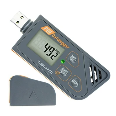 Image de Digital Waterproof USB Datalogger Humidité Température et pression Barométrique Data Logger jauge, générer PDF Excel rapport LED indicateur