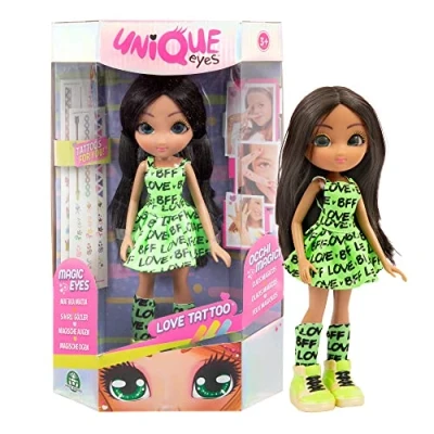 Image de Giochi Preziosi Unique Eyes Love Tatoo Victoria porte des vêtements à la mode et dans l&#039;emballage inclus Tatouages colorés pour filles tendance, enfants partir de 3 ans, Mym32200