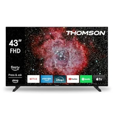 Image de THOMSON 43 Pouces (109 cm) FHD LED Fire TV Commande Vocale Alexa, Support AirPlay, Triple Tuner, Bluetooth, HDMI, Ports USB, AV in et CI Plus 43FF2S34 2024