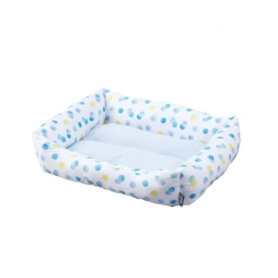 Image de Iris Ohyama, Lit, Coussin, Panier pour Chien, Chat, Forme rectangulaire lavable, Bi face avec rebord, Nylon, L44 x P53 H14 cm, PCSB 20M, Pois