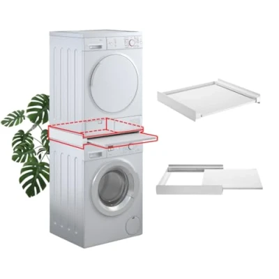 Image de Tower Pro SUPSLW001 Kit de chevauchement machine à laver et sèche linge avec étagère amovible