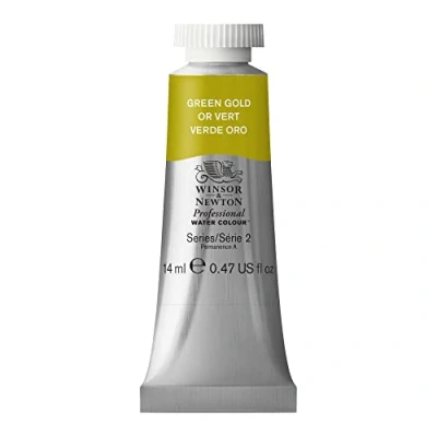 Image de Winsor &amp; Newton Aquarelle Professionnel Peinture Aquarelle, Haute Luminosité, Résistante à la Lumière, Qualité Archive, Tube de 14 ML, Couleur Vert Doré ROW