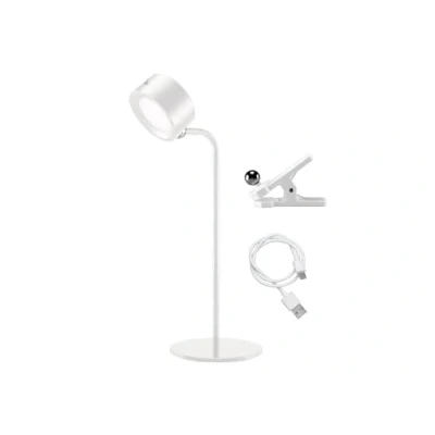 Image de BEPER P201UTP302 Lampe de lecture sans fil, 3 applications, table, murale, avec clip, 2.3 W, Câble USB rechargeable type C, nuances lumière, Blanc