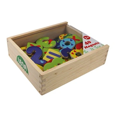 Image de SIMM Spielwaren magnétiques boîte en Bois verrouillable, avec 40 Chiffres et différent Symboles arithmétiques, pour Les Enfants à partir de 3 Ans, 65824, Multicolore