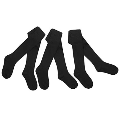 Image de Tick Tock Bébé Filles Coton Riche Collants Uni 3 Paquet Noir, 12 18 Mois