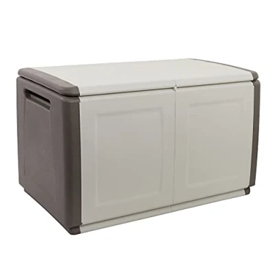 Image de Coffre d&#039;extérieur en résine CB2/T Compact, robuste et spacieux Beige