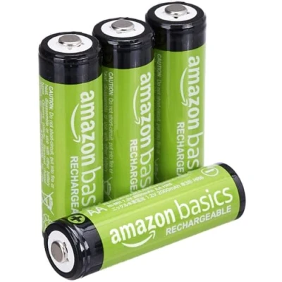 Image de Amazon Basics NiMh Piles Rechargeables AA, pré chargées, Lot de 4 (Le visuel Peut différer)