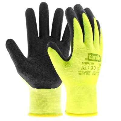 Image de EXBRIECO, 12, 6 ou 3 Paire, Gants de Travail, Protection, en Polyester avec Revêtement Antidérapant Latex sur la Paume Main, Résistant à L&#039;abrasion, les Réparations, Mécanique.
