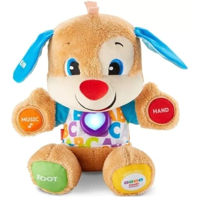 Image de Fisher Price Puppy Eveil Progressif Peluche Musicale et Interactive Plus de 75 Chansons 3 Niveaux D&#039;apprentissage Jouet bébé 6 Mois pour Filles Garçons, Version: UK Anglais , FPM43