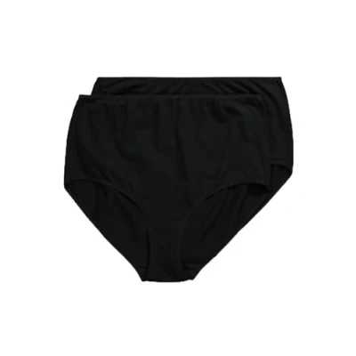 Image de Ulla Popken Lot de 2 Slips Maxislip, Coton Modal 831820 sous vêtement, Noir, 50 52 Femmes