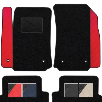 Image de Tapis de Voiture en Moquette 4 pièces Sol antidérapant pour Automobile Un Design Accrocheur Adapte pour: Citroen C3 III Depuis 2016 Rouge