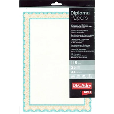 Image de Decadry OSD4056 25F de papier pour certificat 115 g/m² Orange/turquoise Format A4