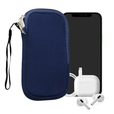 Image de kwmobile Housse Universelle Smartphone Pochette de Protection 16,5 x 8,9 cm pour téléphone Portable L 6,5&quot; en néoprène Bleu foncé