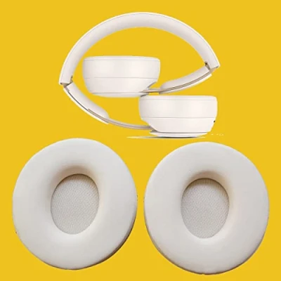 Image de V MOTA Coussinets de rechange compatibles avec casque Beats Solo Pro sans fil antibruit (1 paire) (blanc)