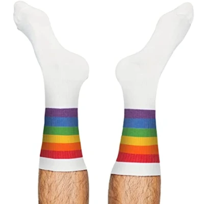 Image de TODO Pride chaussettes longues éponge motif arc en ciel unisexe coton LGBT pour femmes hommes drapeau coloré Fierté