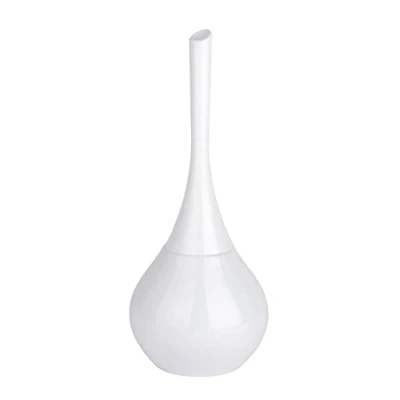 Image de WENKO brosse WC en Céramique Flakon Porte fermé Tête de noire interchangeable Fibres résistantes et flexibles plastique 17 x 42,5 cm Blanc