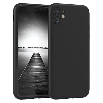 Image de EAZY CASE Coque de protection en silicone pour iPhone 11, noir, résistante aux chocs, avec l&#039;appareil photo, fine TPU, antichoc, noir mat