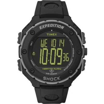 Image de Timex T49950SU Expédition Super Shock Cat Montre Homme Quartz Digital Cadran Noir Bracelet Résine