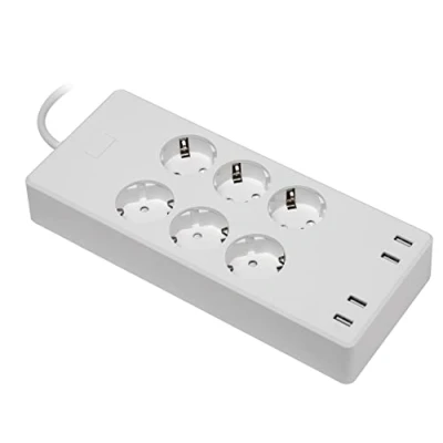 Image de MaxTrack NW11L Multiprise Intelligente 6 Prises avec 4 USB, minuterie, Smart Home, Google Assistant, Alexa, Apps, Commande vocale, 10 Ports, câble de 1,7 m, commutable séparément