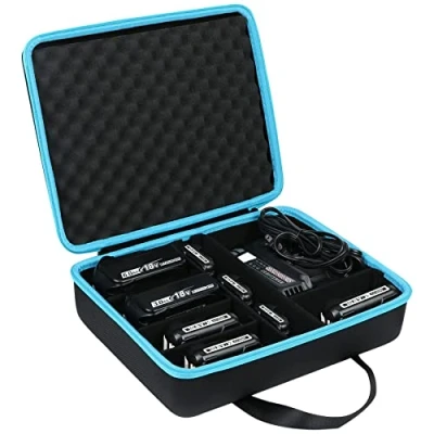 Image de Khanka Dur Batterie Boîte Support，Étui de Stockage Rigide pour Makita 12V 18V 40V et Chargeur Tient 2.0/2.5/3.0/4.0/5.0/6.0 Ah Batterie, Chargeur.(Seul Étui)
