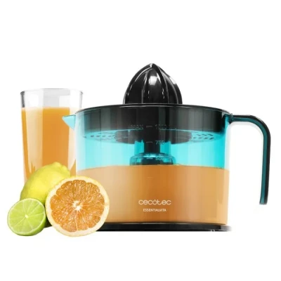 Image de Cecotec Presse agrumes électrique EssentialVita Adjust Black. Puissance de 40W, Filtre régulateur pulpe ajustable, deux cônes démontables différentes tailles, nettoyage au lave vaisselle